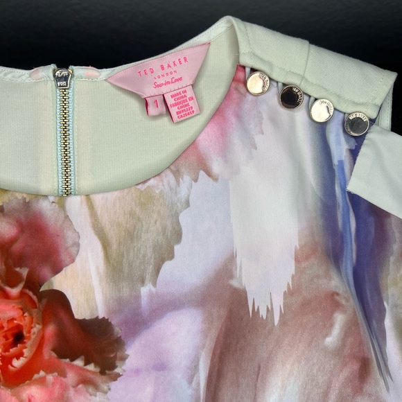 Ted Baker London Dahnni Sugar Sweet Floral Tunic Dress Size 1 (US 4) - Picture 5 of 9